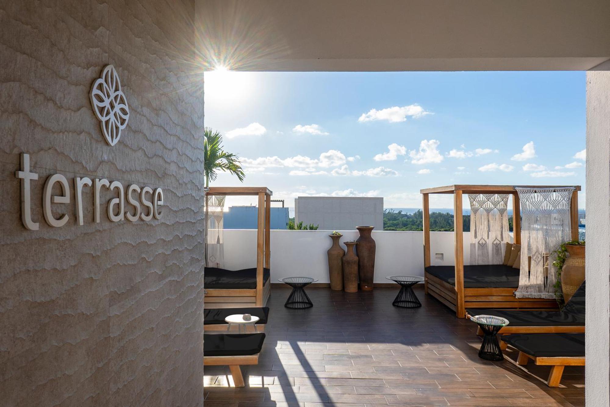 Terrasse Hotel Playa Del Carmen Bagian luar foto