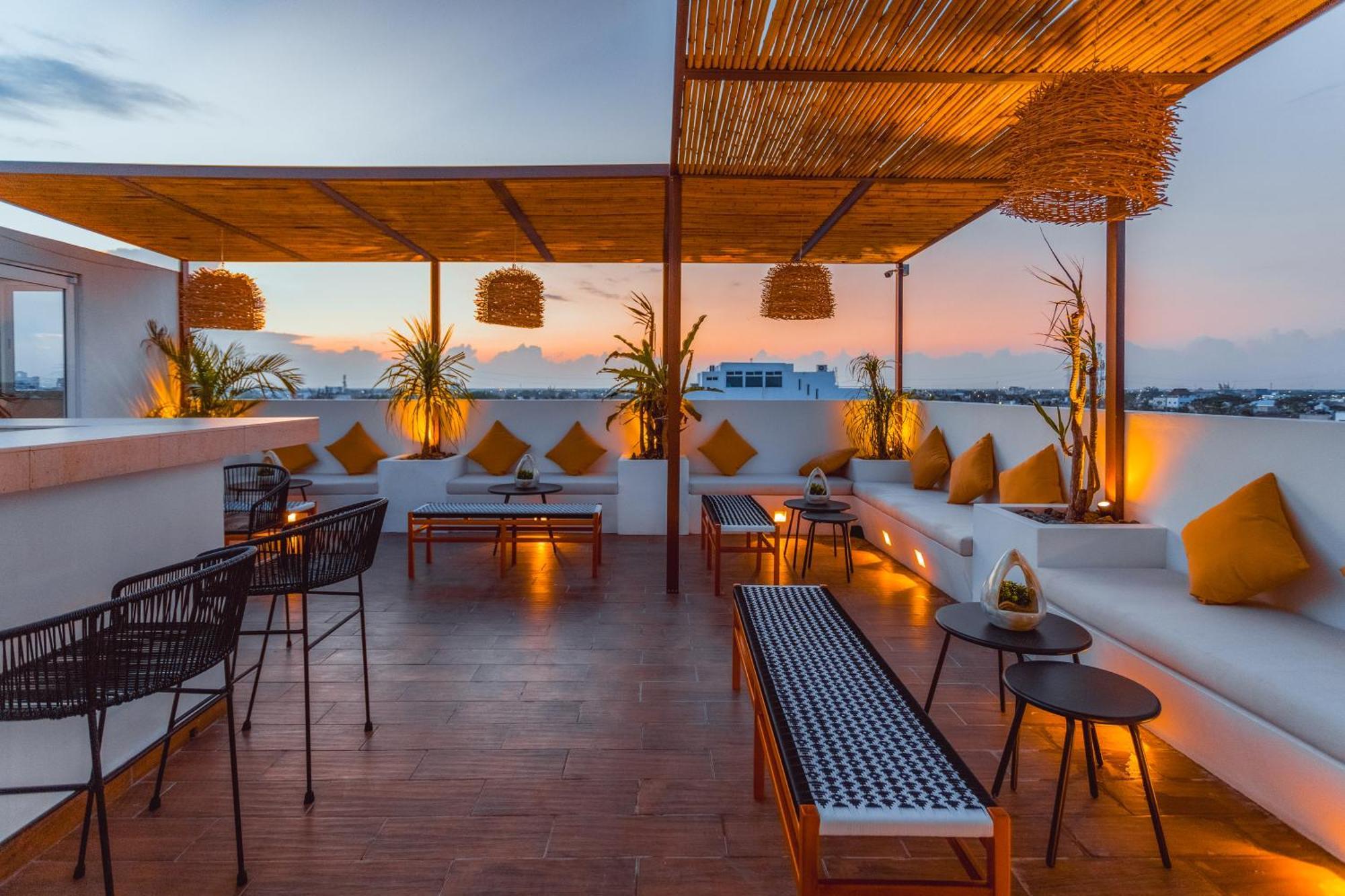 Terrasse Hotel Playa Del Carmen Bagian luar foto