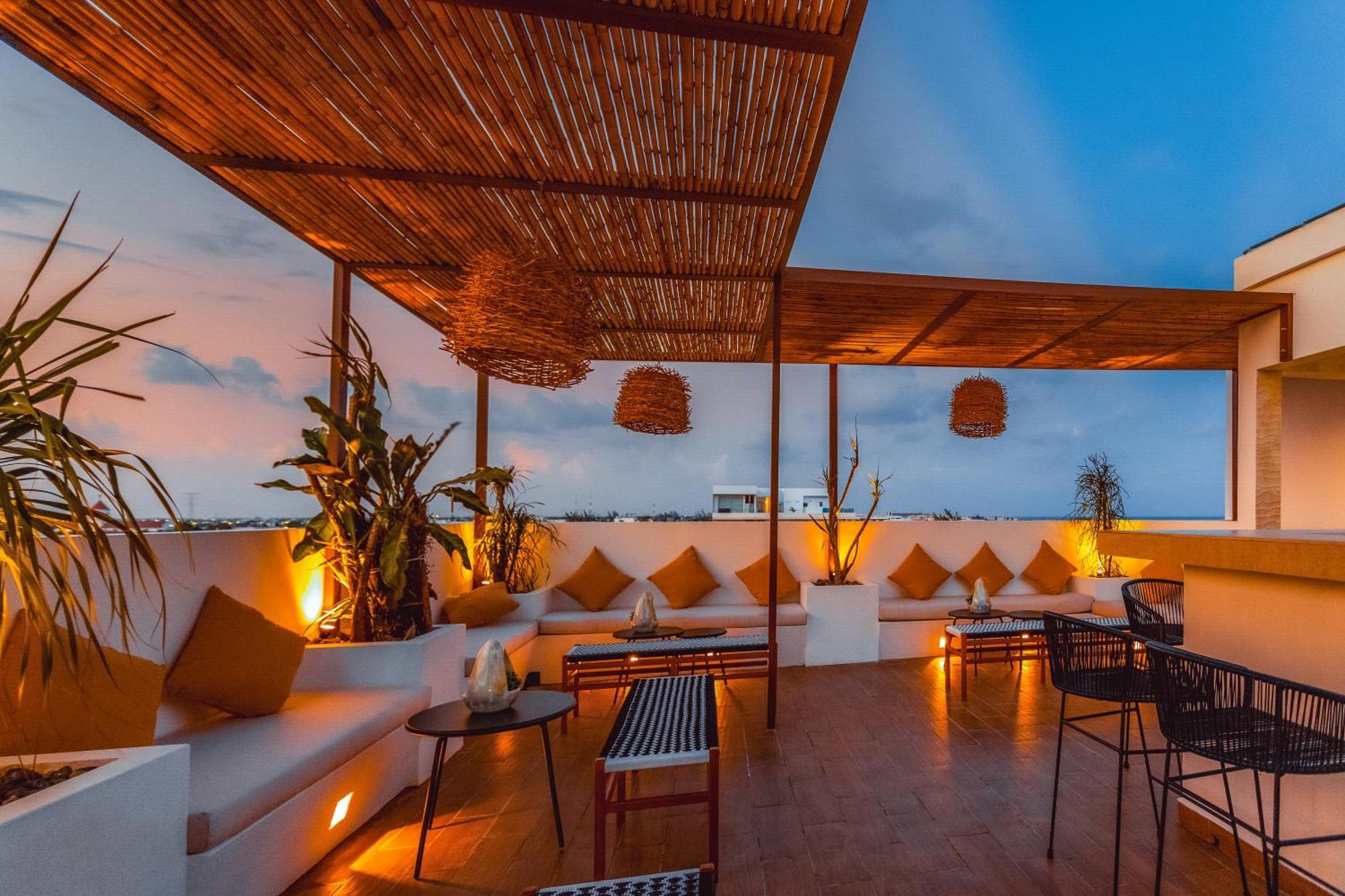 Terrasse Hotel Playa Del Carmen Bagian luar foto